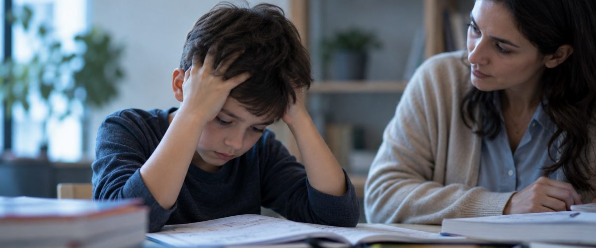 اختلال یادگیری کودک و مشکلات درسی هنگام مطالعه و انجام تکالیف با همراهی مادر